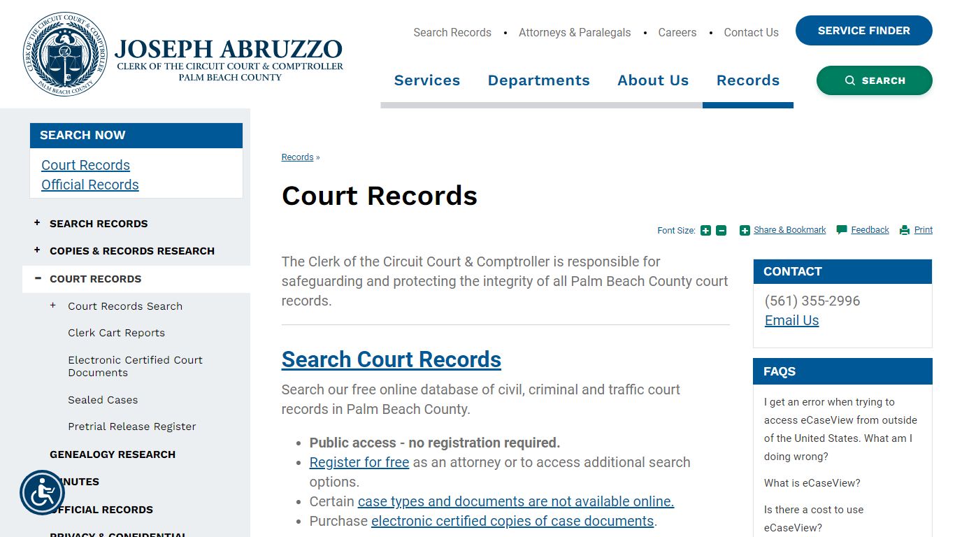 Clerk of the Circuit Court & Comptroller, Palm Beach County